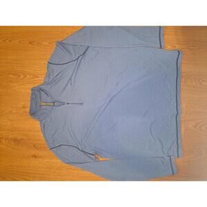 Orvis Quarter Zip Pullover Sweater Mens XL Blue Cotton Blend